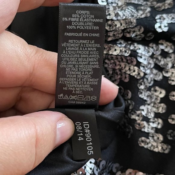 Express Black Silver Sequin Embellished Mini-Skirt XS - NEW - Picture 8 of 8